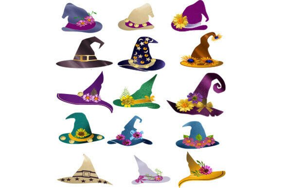 A Set of 15 Witch Hats