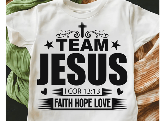 Team Jesus Faith Hope Love T Shirt Font
